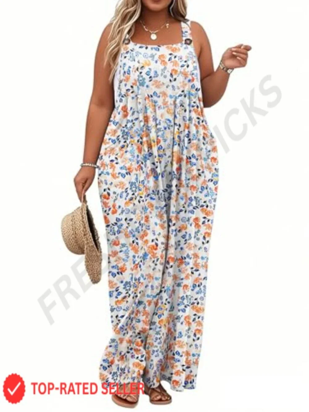 Plus Size Jumpsuit Overalls Wide Leg Romper Summer Outfits Loose Fit
